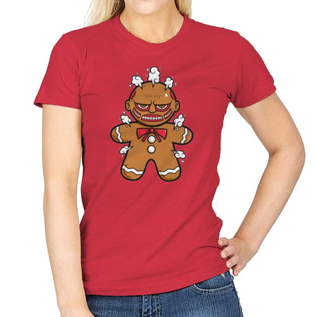 Gingerbread Titan - Womens T-Shirts RIPT Apparel Small / Red