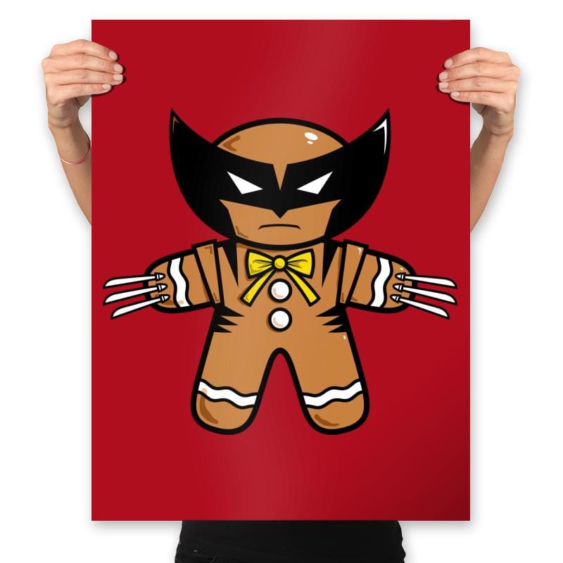 Gingerbread Wolvy - Prints Posters RIPT Apparel 18x24 / Red