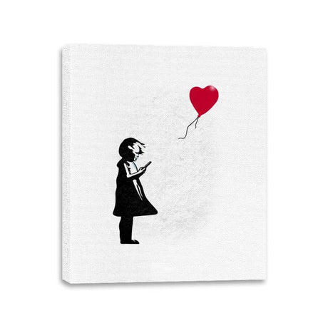 Girl with Phone! - Canvas Wraps Canvas Wraps RIPT Apparel 11x14 / White