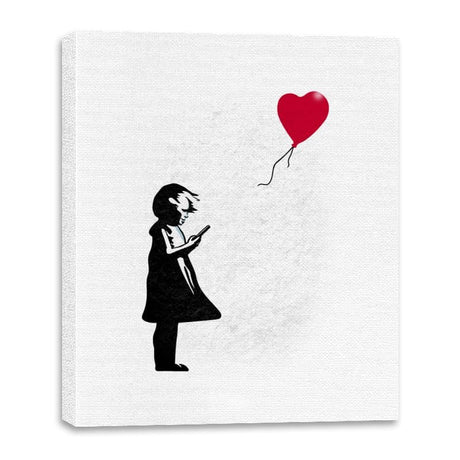 Girl with Phone! - Canvas Wraps Canvas Wraps RIPT Apparel 16x20 / White