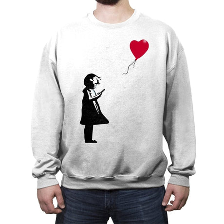 Girl with Phone! - Crew Neck Sweatshirt Crew Neck Sweatshirt RIPT Apparel Small / White