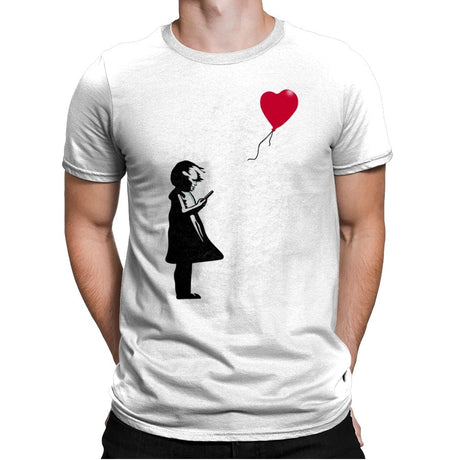 Girl with Phone! - Mens Premium T-Shirts RIPT Apparel Small / White