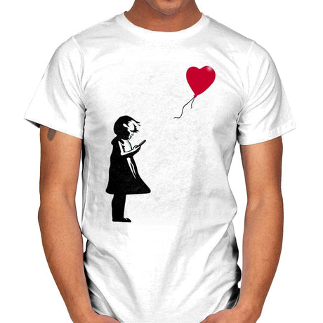 Girl with Phone! - Mens T-Shirts RIPT Apparel Small / White