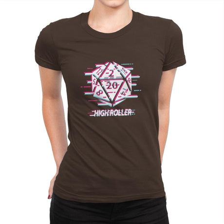 Glitch D-20 - Womens Premium T-Shirts RIPT Apparel Small / Dark Chocolate