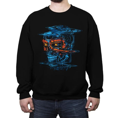 Glitchy Future - Crew Neck Sweatshirt Crew Neck Sweatshirt RIPT Apparel Small / Black