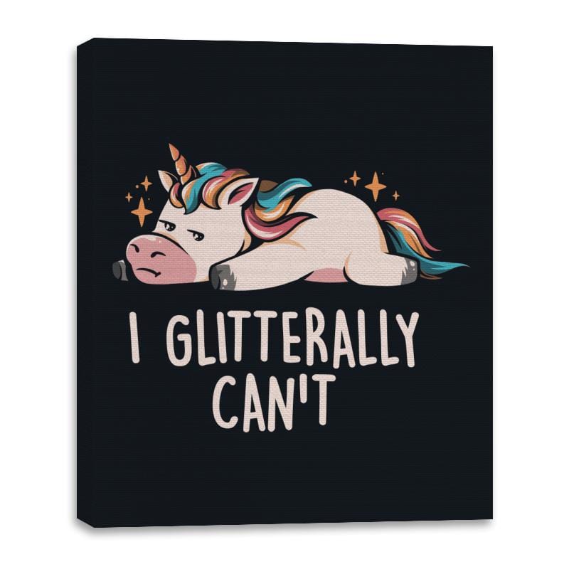 Glitterally Can't - Canvas Wraps Canvas Wraps RIPT Apparel 16x20 / Black