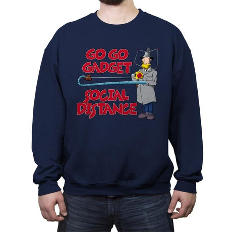 Go Go Social Distance - Crew Neck Sweatshirt Crew Neck Sweatshirt RIPT Apparel Small / Navy