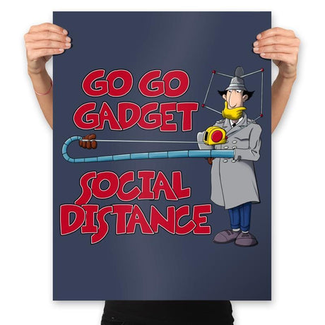 Go Go Social Distance - Prints Posters RIPT Apparel 18x24 / Navy