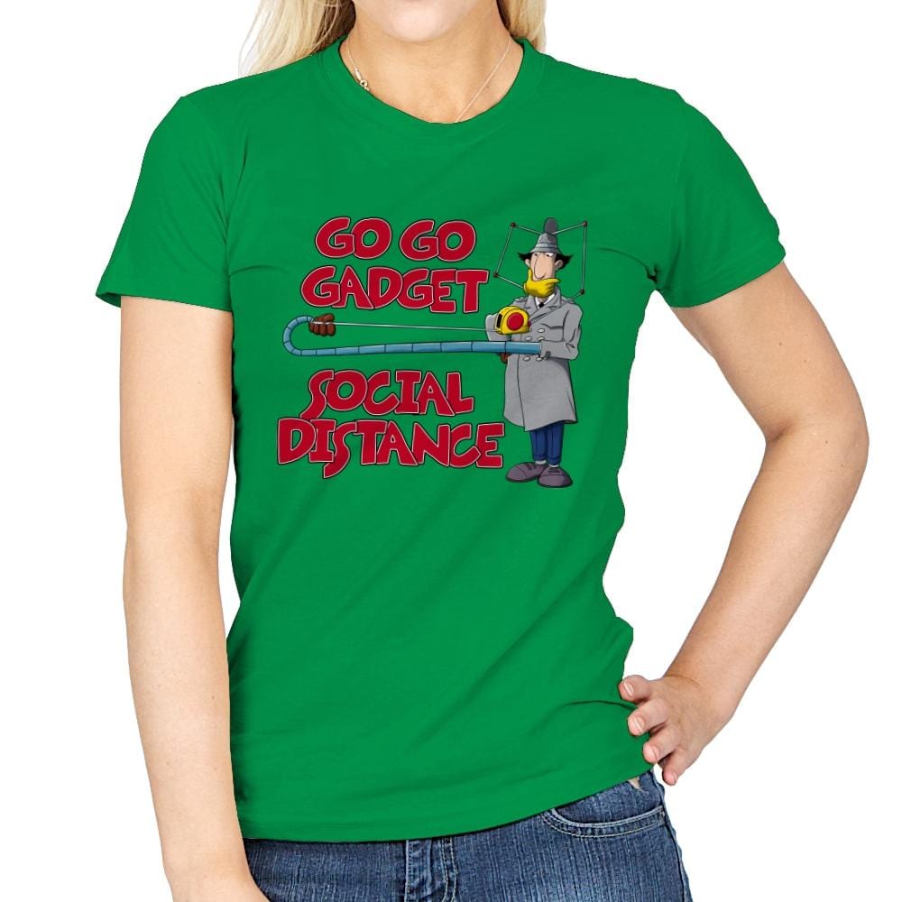 Go Go Social Distance - Womens T-Shirts RIPT Apparel Small / Irish Green