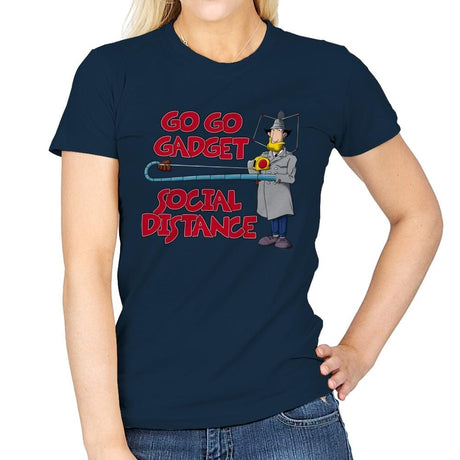 Go Go Social Distance - Womens T-Shirts RIPT Apparel Small / Navy