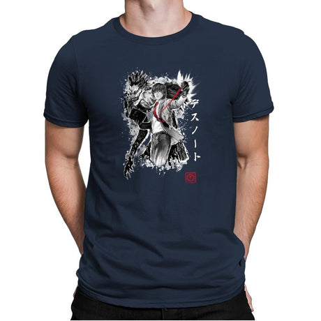 God of the New World - Sumi Ink Wars - Mens Premium T-Shirts RIPT Apparel Small / Midnight Navy