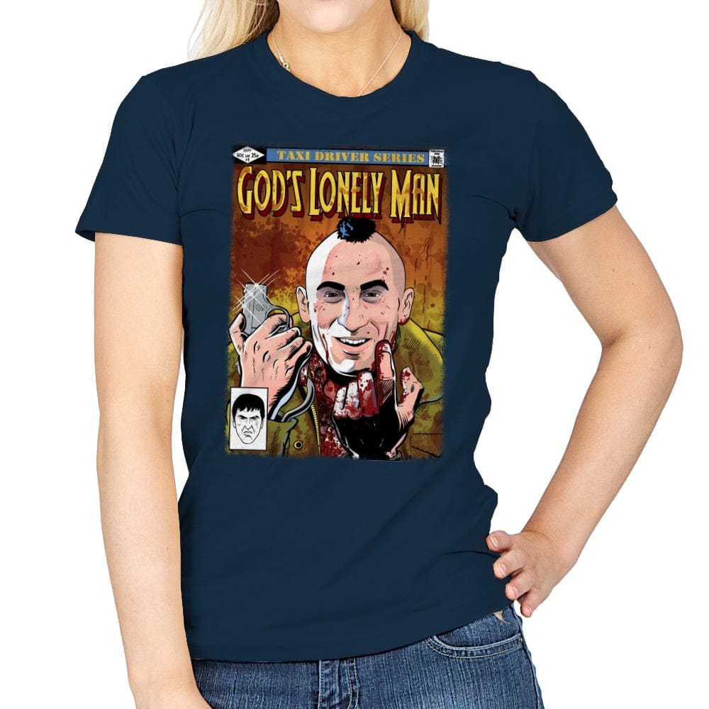 God´s Lonely Man - Womens T-Shirts RIPT Apparel Small / Navy