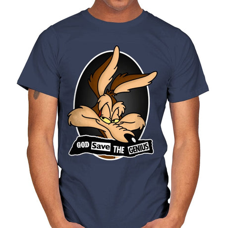 God Save The Genius - Mens T-Shirts RIPT Apparel Small / Navy