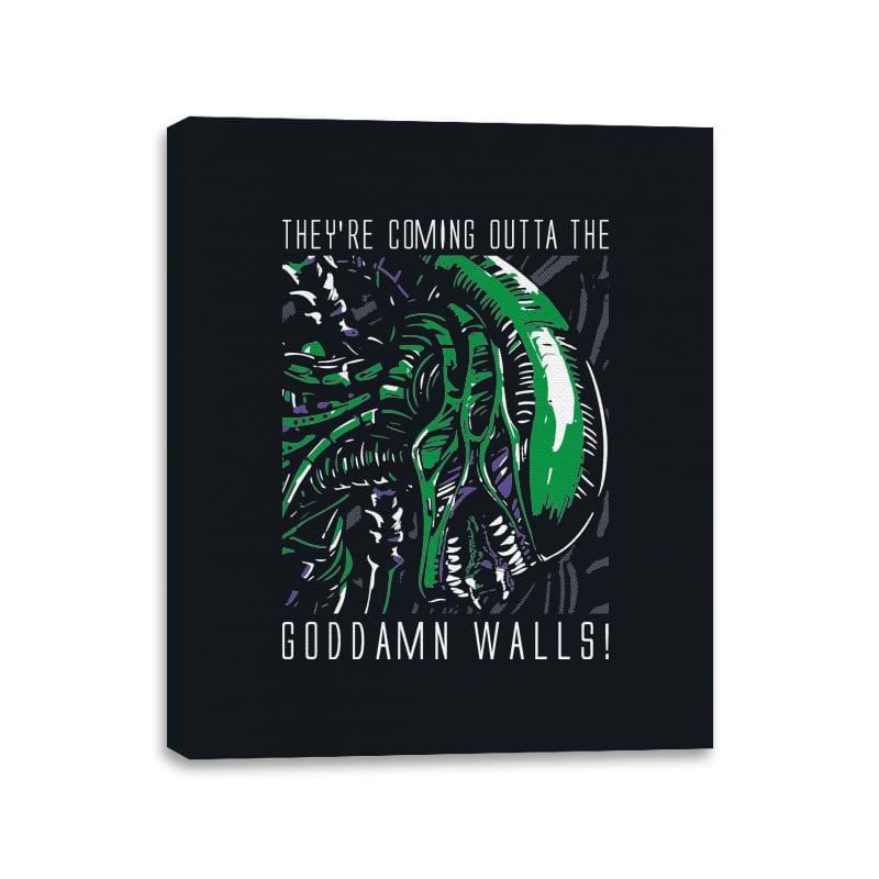 Goddamn Walls - Canvas Wraps Canvas Wraps RIPT Apparel 11x14 / Black