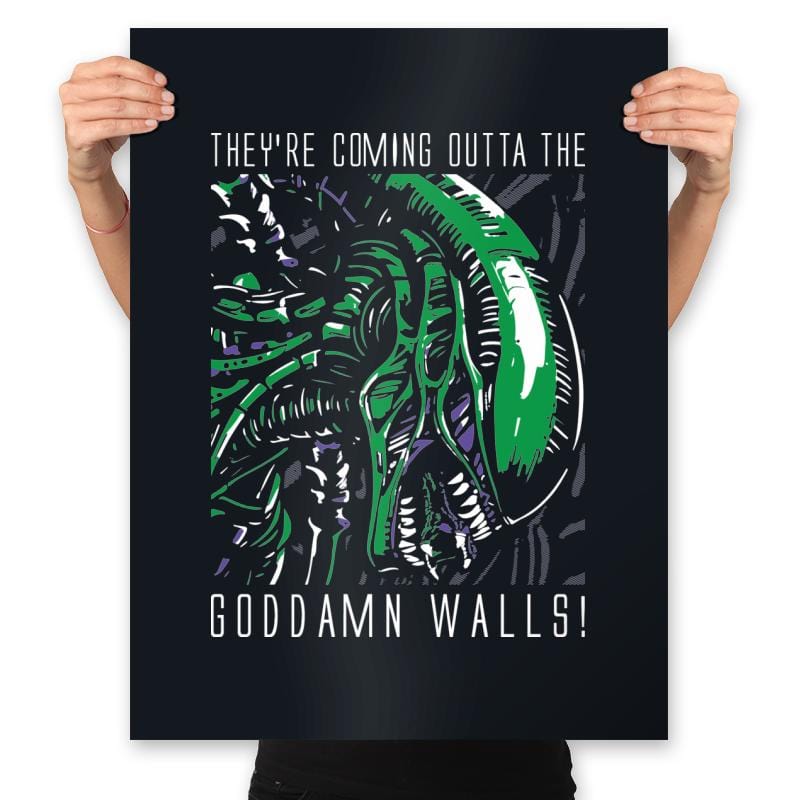 Goddamn Walls - Prints Posters RIPT Apparel 18x24 / Black