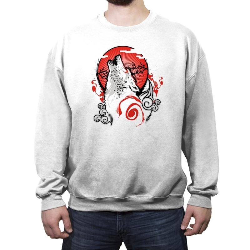 Goddess of the Sun Reprint - Crew Neck Sweatshirt Crew Neck Sweatshirt RIPT Apparel Small / White