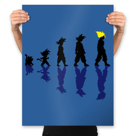 Goku Evolution - Prints Posters RIPT Apparel 18x24 / Royal