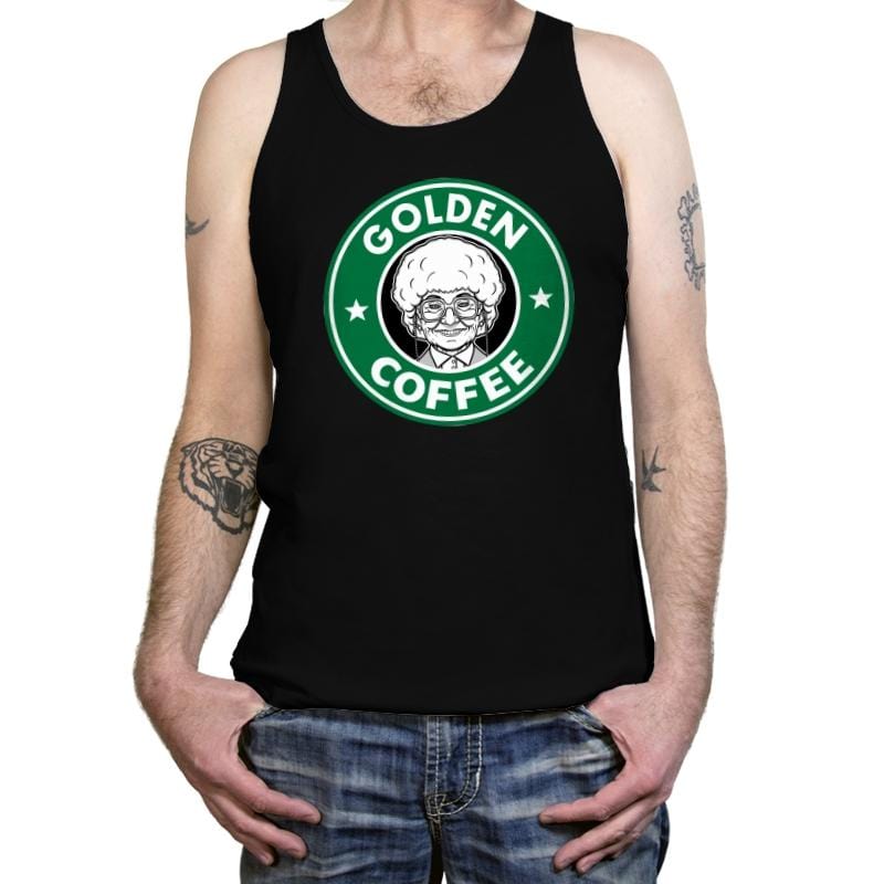 Golden Coffee - Tanktop Tanktop RIPT Apparel X-Small / Black