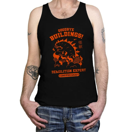 Goodbye Buildings! Demolition Expert Kaiju - Tanktop Tanktop RIPT Apparel X-Small / Black