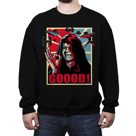 Goood! - Crew Neck Sweatshirt Crew Neck Sweatshirt RIPT Apparel Small / Black