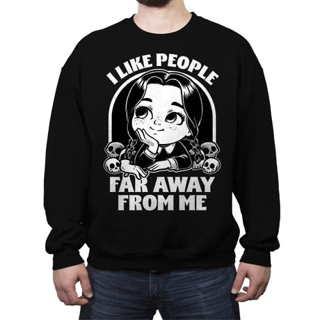 Goth Girl Hates People - Crew Neck Sweatshirt Crew Neck Sweatshirt RIPT Apparel Small / Black