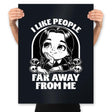 Goth Girl Hates People - Prints Posters RIPT Apparel 18x24 / Black