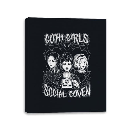 Goth Girls Social Coven - Canvas Wraps Canvas Wraps RIPT Apparel 11x14 / Black