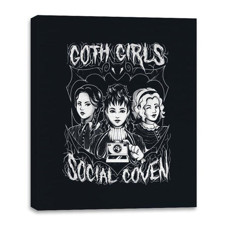 Goth Girls Social Coven - Canvas Wraps Canvas Wraps RIPT Apparel 16x20 / Black