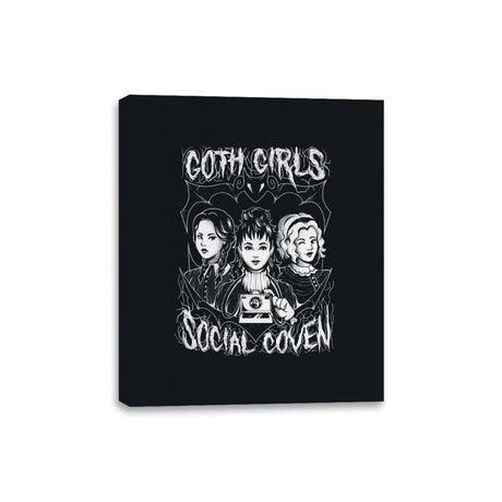 Goth Girls Social Coven - Canvas Wraps Canvas Wraps RIPT Apparel 8x10 / Black