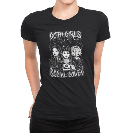 Goth Girls Social Coven - Womens Premium T-Shirts RIPT Apparel Small / Black