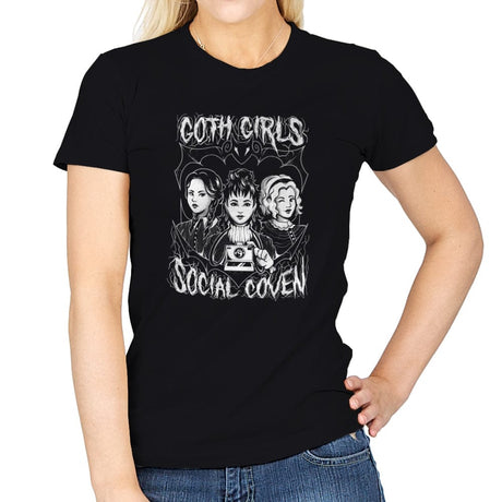 Goth Girls Social Coven - Womens T-Shirts RIPT Apparel Small / Black