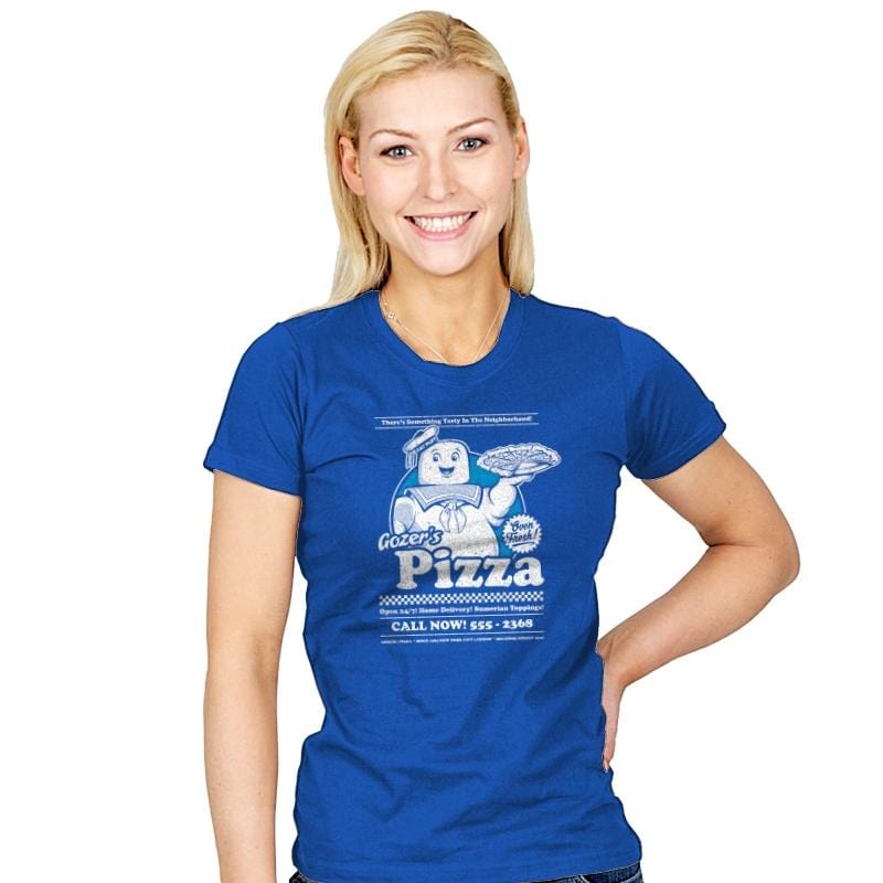 Gozer's Pizza - Womens T-Shirts RIPT Apparel Small / Royal