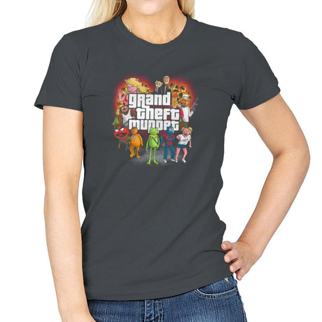 Grand Theft Muppet Exclusive - Womens T-Shirts RIPT Apparel Small / Charcoal