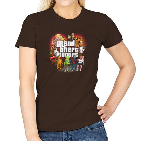 Grand Theft Muppet Exclusive - Womens T-Shirts RIPT Apparel Small / Dark Chocolate