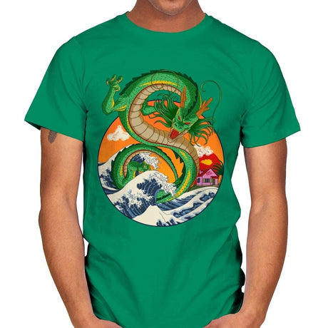 Great Dragon Off Kanagawa - Mens T-Shirts RIPT Apparel Small / Kelly