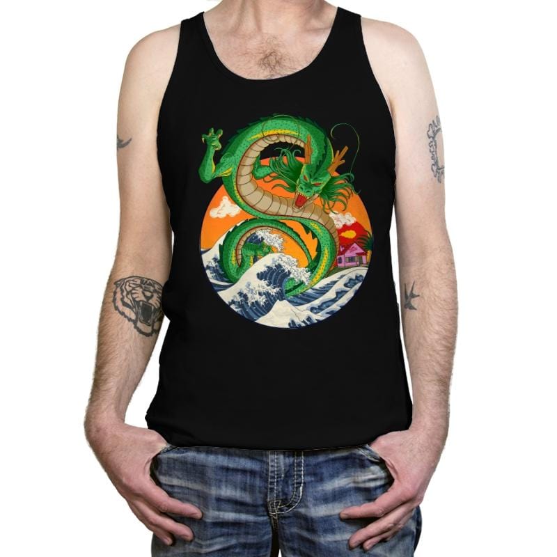 Great Dragon Off Kanagawa - Tanktop Tanktop RIPT Apparel X-Small / Black