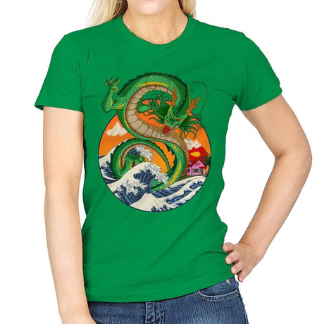 Great Dragon Off Kanagawa - Womens T-Shirts RIPT Apparel Small / Irish Green