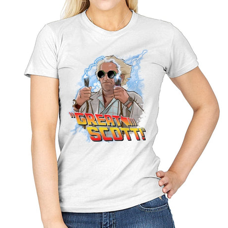 Great Scott - Womens T-Shirts RIPT Apparel Small / White