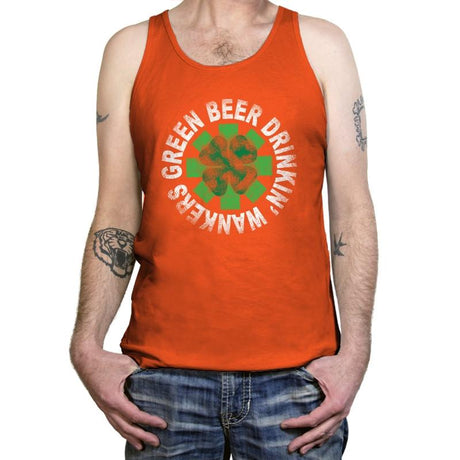 Green Beer Drinkin' Exclusive - St Paddys Day - Tanktop Tanktop RIPT Apparel X-Small / Orange