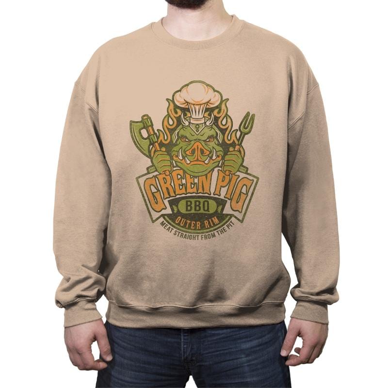 Green Pig BBQ - Crew Neck Sweatshirt Crew Neck Sweatshirt RIPT Apparel