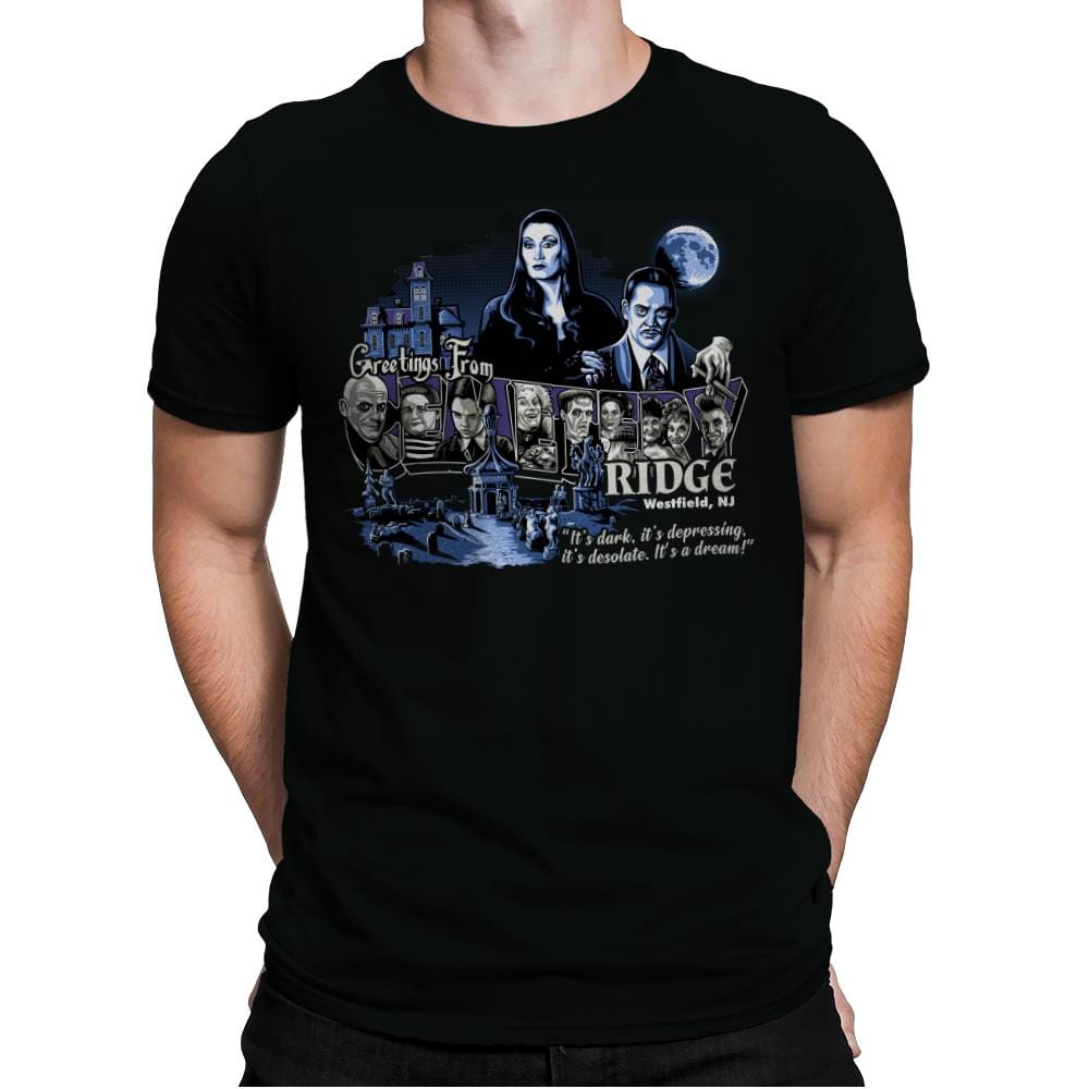 Greetings from Cemetery Ridge - Mens Premium T-Shirts RIPT Apparel Small / Black