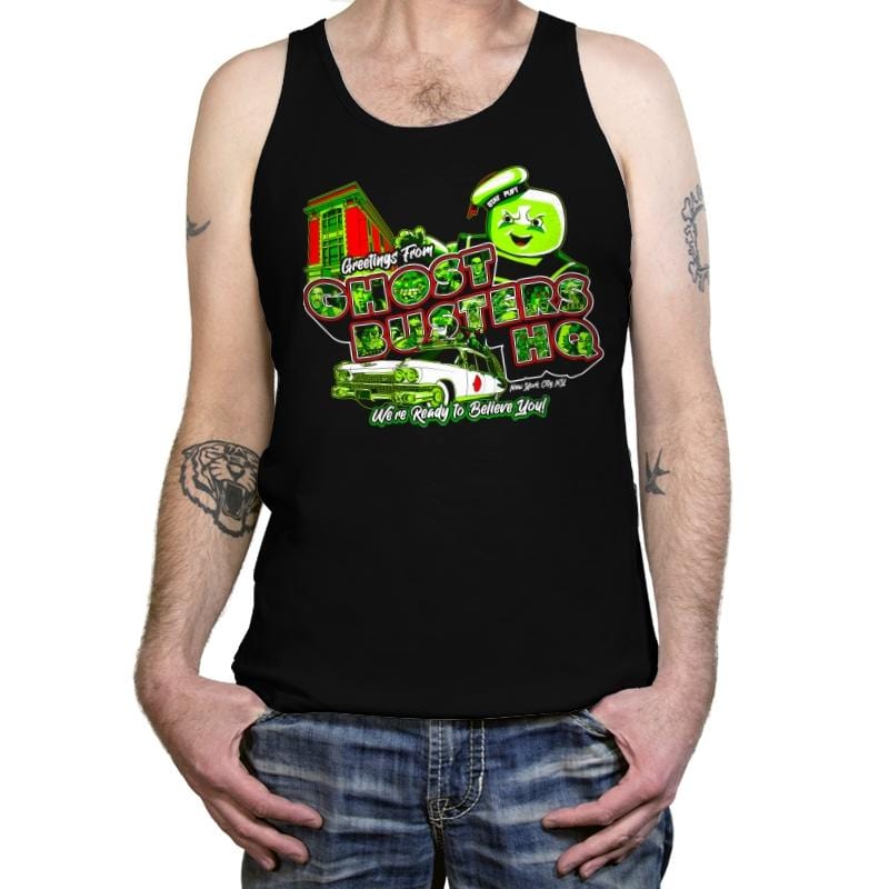 Greetings from Ghost HQ - Tanktop Tanktop RIPT Apparel X-Small / Black