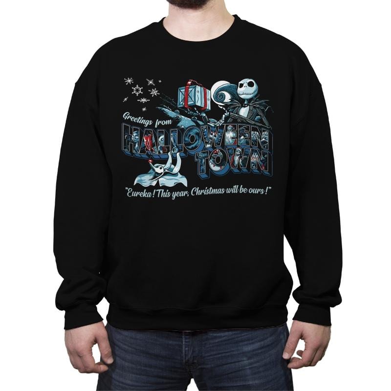 Greetings from H-Town - Crew Neck Sweatshirt Crew Neck Sweatshirt RIPT Apparel Small / Black