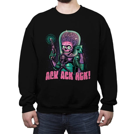 Greetings from Mars - Crew Neck Sweatshirt Crew Neck Sweatshirt RIPT Apparel Small / Black