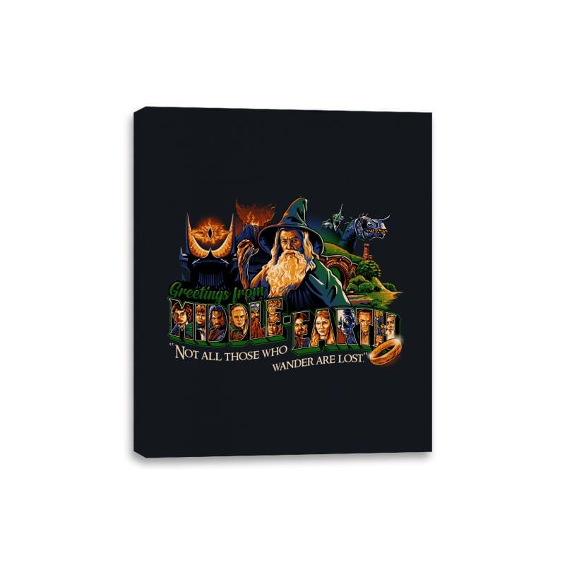 Greetings from Middle Earth - Canvas Wraps Canvas Wraps RIPT Apparel 8x10 / Black