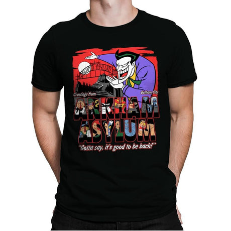 Greetings from the Asylum - Mens Premium T-Shirts RIPT Apparel Small / Black