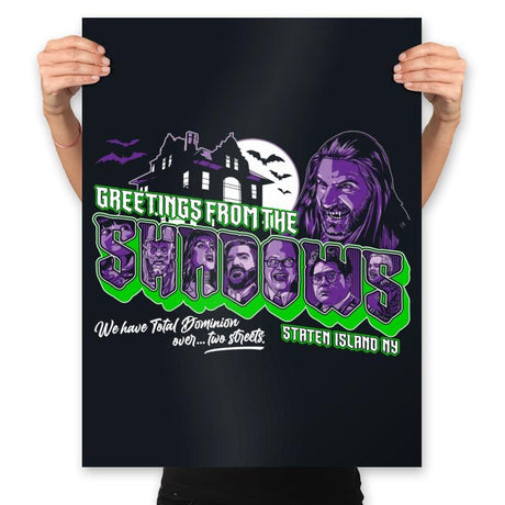 Greetings from the Shadows - Prints Posters RIPT Apparel 18x24 / Black