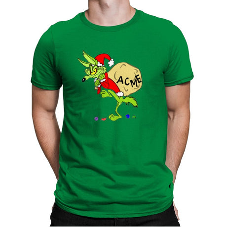 Grinch E. Coyote - Mens Premium T-Shirts RIPT Apparel Small / Kelly