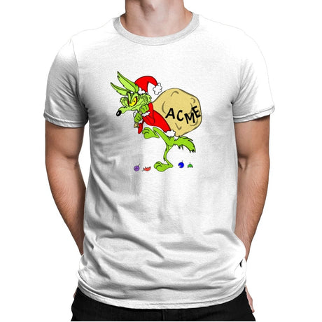 Grinch E. Coyote - Mens Premium T-Shirts RIPT Apparel Small / White