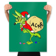 Grinch E. Coyote - Prints Posters RIPT Apparel 18x24 / Kelly